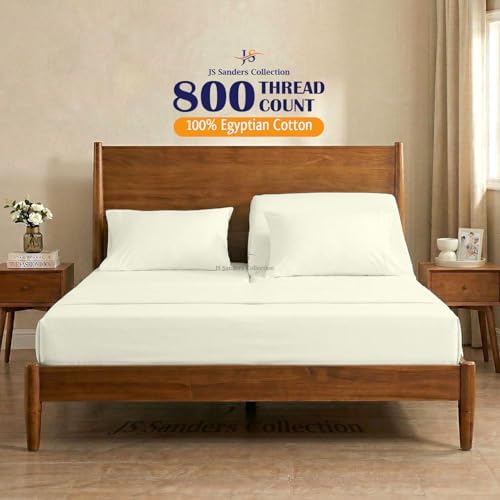 JS Sanders Collection Split Head Sheet Set 4PC Cal. King Size, Ivory