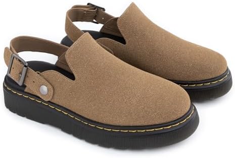 Athlefit Women's Slip On Suede Clogs with Back Strap