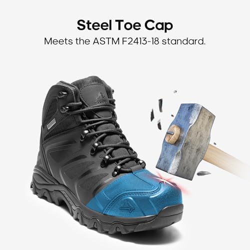 NORTIV 8 Waterproof Steel Toe Work Boots for Men