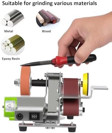 Mini Belt Sander, Multi-purpose Electric Sharpener With 15° Adjustable Professional Sharpening Platform And 7 Speed Settings, Ideal For Grinding And Polishing Metal, Wood, Jewelry And Leather