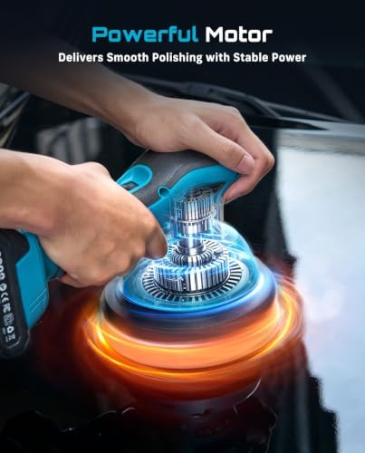 SEESII 6 Inch Cordless Car Polisher Kit with 2x2000mAh 21V Batteries