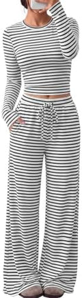 Trendy Queen Women's 2 Piece 2026 Fall Fashion Lounge Set with Pockets