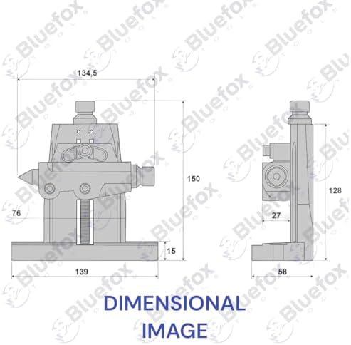 Universal Tailstock Adjustable/Swiveling For Rotary Table on Milling Machine, Center Height - 45-80MM, Dividing Head | Durable Tool, Horizontal Design for Engineers, Clamping Screw