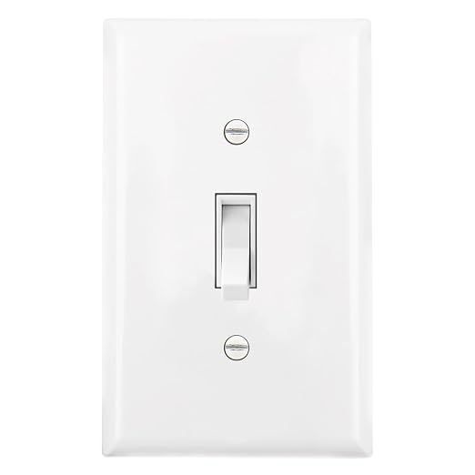Baomain 2-Pack 15 Amp Toggle Light Switch with Wall Plate, 3-Way, Residential/Commercial Grade, On/Off Switch, Glossy White, UL Certified