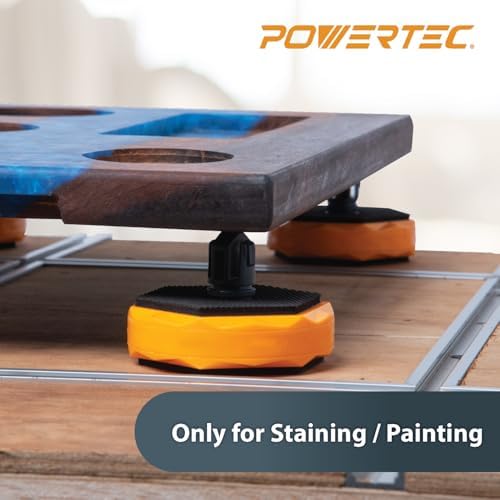 POWERTEC Bench Dog Puck - Fits 3/4" Dog Hole on Work Bench & T Track, Ideal for Sanding, Routing, Finishing & Painting, T Track Accessories - 4PK (71820)