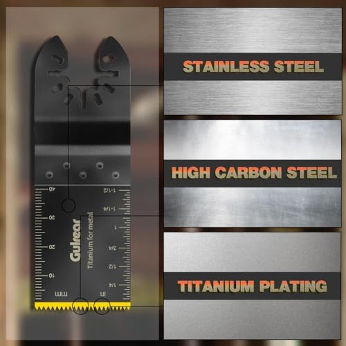 32PCS Multitool Blades kit Includes Titanium Multi Tool Blades Use in Wood Plastics Metal Cutting Removing Oscillating Blades with Quick Release Ideal Oscillating Tools Name Brands Replacement Blades