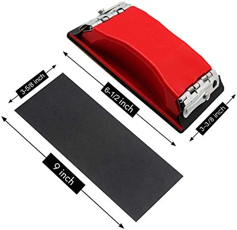 Wet & Dry Sandpapers,42 Pack 120 to 3000 Assorted Grit Sandpapers with Sanding Block Sander,9x3.6 Inch Sanding Sheets for Wood Furniture Finishing Glass Metal Sanding Automotive Polish.