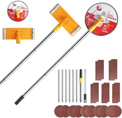 Drywall Pole Sander Kit，85" Manual Hand Drywall Sander with Extension Pole
