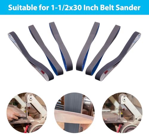 1-1/2 x 30 Inch Silicon Carbide Sanding Belts,Extra Fine Grit,15 Pack