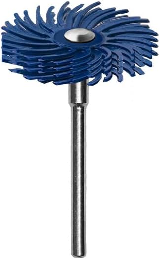 Dedeco Sunburst Radial Bristle Discs 5-Pack - 1" Curved 4-Ply Mounted Discs - Blue 400 Grit (Fine) - Aluminum Oxide for Polishing & Finishing