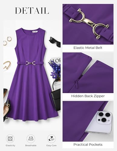 GRACE KARIN Work Business Midi Flowy Sleeveless Dresses for Women