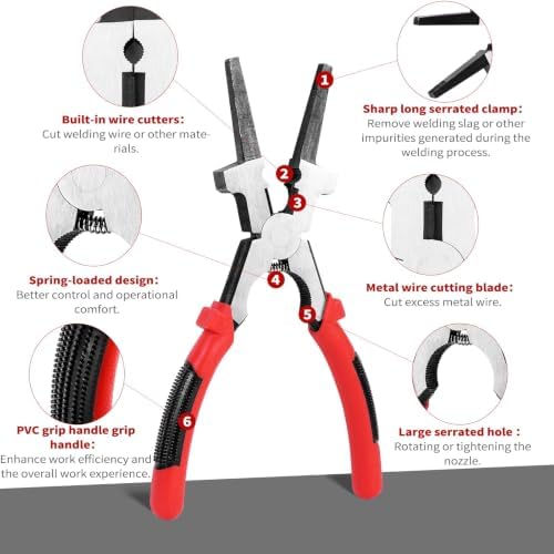 8" MIG Welding Pliers with Insulated Handles (Red 10Pack)