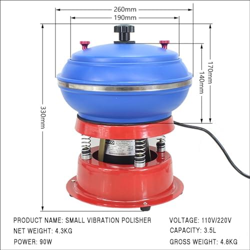 Vibrating Polisher, Electric Polisher, Professional Rock Tumbler Kit, Vibration Polishing Machine, Strong Load Capacity for Grinding and Polishing Workpiece Surface, Jewelry Accessories