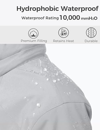 wantdo Boys' 3-in-1 Ski Jacket Fleece-Lined Winter Coat Hooded Raincoat