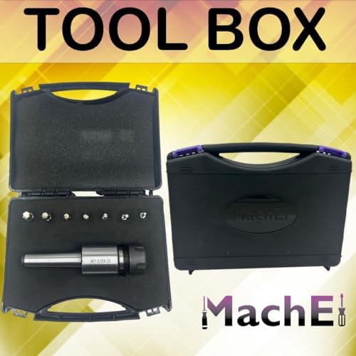 MachEl MT3 Shank Rotary Broach with ER-25 Adapter + 7 Hex Punches Set - Precision Machining Tool Kit