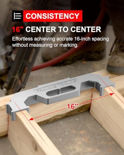 Kolvoii Framing Tools, 16" On-Center Stud Layout Tool & Framing Jig