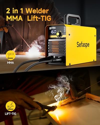110V/220V Stick Welder with Digital Display, 160A ARC/Lift TIG Welding Machine with Synergic Control, IGBT Inverter Portable MMA Welder Machine with Hot Start, Arc force and Anti-Stick