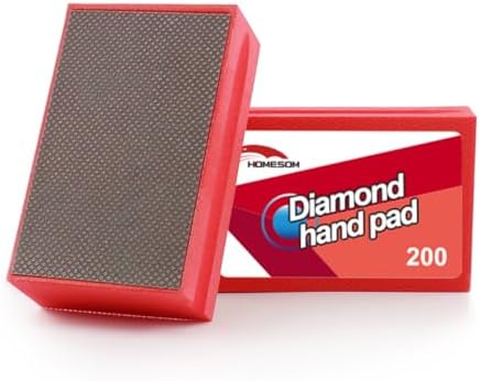 Diamond Hand Polishing Pads Foam Back Sanding Blocks for Sanding Ceramics Glass Tile Concrete Stone Marble Granite Grit 200
