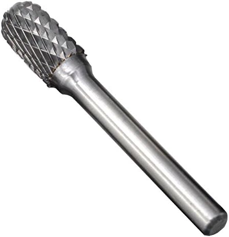 5Pcs/set 1/2 Dia.Pointed Tree Solid Carbide Burrs Heavy Duty Grinding Cutting Heads Chamfering Abrasion Industrial Deburring Rotary Tools for Steels Curved surfaces Slots Holes