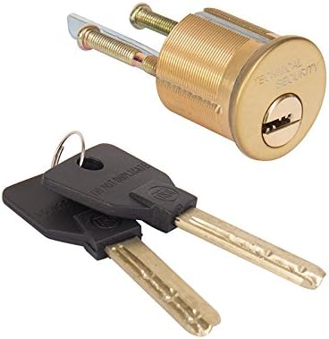 Em-D-Kay 1900 (Like MUL-T-Lock) High Security Rim/Mortise 1-1/8" Cylinder Combo (Interchangeable) Solid Brass Construction, HIGH Security, 006 Keyway, Polished US3 Finish