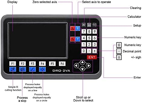 TOAUTO Digital Readout 2 Axis 3 Axis DRO Display Linear Scale 100~1000mm Precision 5um for Bridgeport/Knee Milling Lathe EDM Mill Machine (2 Axis DRO-LCD)