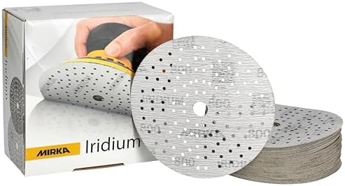 Mirka Iridium Sandpaper 6 Inch Hook and Loop Disc 121 Holes
