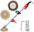 Electric Concrete Grinder & Polisher, 110V 6-Speed Heavy Duty Floor Grinder for Concrete, Cement & Wall Grinding, Rust, Paint & Coating Removal, 180mm Diamond Disc & 200mm Wire Brush