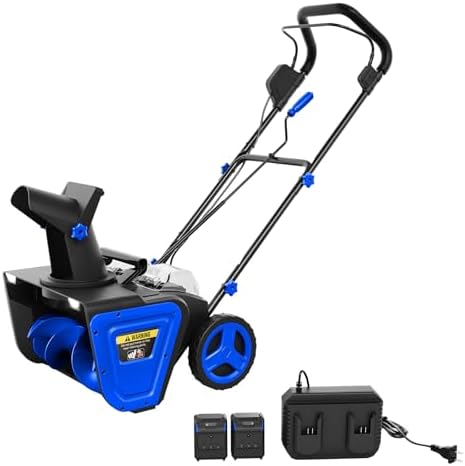 Cordless Snow Blower, 20-Inch Electric Snow Thrower with Dual 20V 4.0Ah Batteries & Charger, Brushless Motor, 12" Deep Cleanup, 25FT Throw, 180° Chute, Dual LED Lights for Driveways & Sidewalks