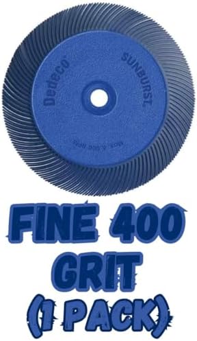 Dedeco Sunburst Radial Bristle Disc 1 Pack - 8" Straight - Blue 400 Grit (Fine) - Aluminum Oxide for Polishing & Finishing