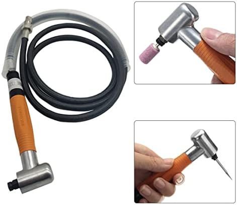 Pneumatic Micro Grinder Angle Air 90 Degree 3Mm Die Pencil Polisher Tool Accessories Kit Orange,Pneumatic Angle Air Grinder