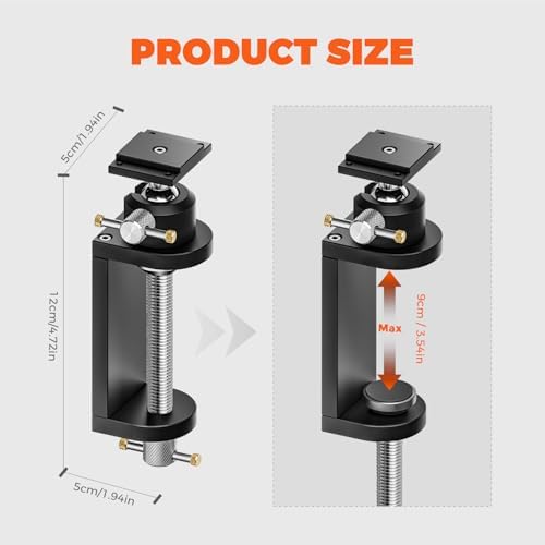 Luvan 360° Rotating Mini Bench Vise Stand, Double Locking Heavy-Duty Table Vise Stand with Enhanced Clamping Force, Adjustable Angle Vise Bracket Table Clamp Stand with Swivel Base for Fractal Vise ﻿