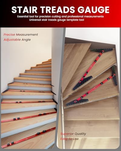 TANYO Stair Tread Template Tool, 8" to 60"Jig, Adjustable for Measuring