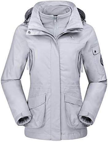 CAMEL CROWN Womens Waterproof Ski Jacket 3-in-1 Windbreaker Winter Coat Fleece Inner for Rain Snow Outdoor Hiking