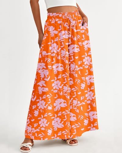 BTFBM Wide Leg Flowy Palazzo Pants for Women