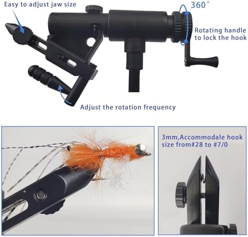 Riverruns II Generation Rotary Fly Tying Vise 360 Degree Rotation Ultra Light Rotary Fly Vise