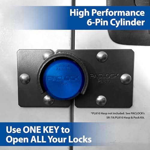 PACLOCK's 7-Series Flat Back Puck w/Tapped Holes, Standard Rekeyable (SR), One Lock Keyed to a Number U-Pick! w/ 2 Keys, Green