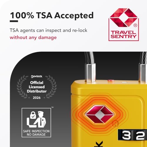 TSA Approved Luggage Locks, Travel Locks with Inspection Indicator