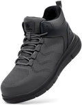 FitVille Extra Wide Work Boots for Men Composite Steel Toe Safety Boots High Top Work Shoes for Men