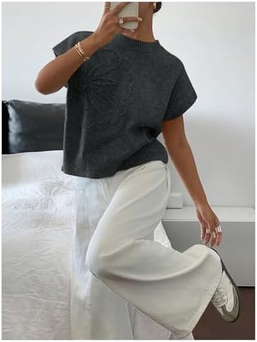 SOLY HUX Women's Short Sleeve Business Casual Sweater
