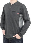 BOCOMAL FR Shirts for Summer Breathable Vented Mesh Flame Resistant Henley
