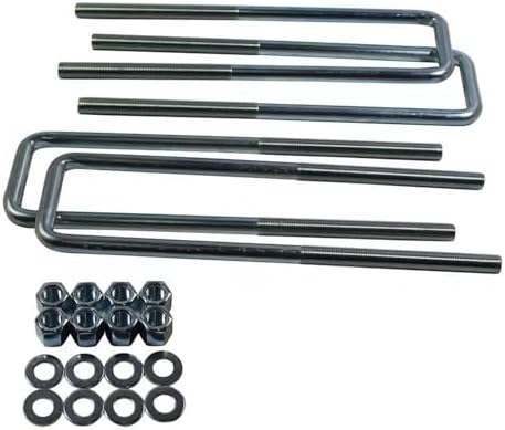 BST BSSP 4PCS Square U-Bolts 3" Wide Leaf Springs 11.5" Long 9/16" Dia Leaf Spring Axle Suspension Lift Kit Extended U Bolts with Hardware