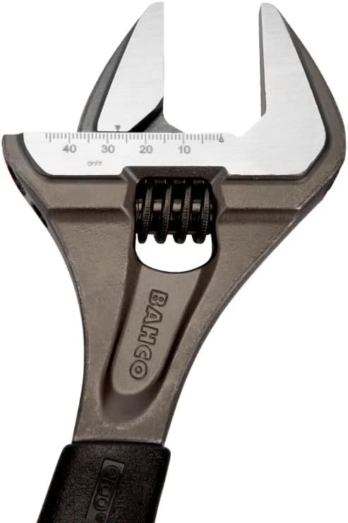 Bahco BAH9031RUS Ergo Big-Mouth Adjustable Wrench with Rubber Handle - 8 Inch - Black Phosphate Finish