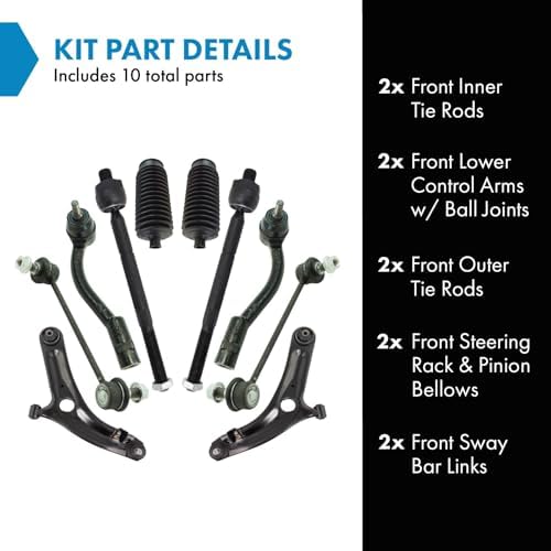 TRQ Front Steering & Suspension Kit Control Arm with Ball Joint Steering