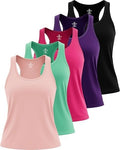 5 Pack Women's Dry Fit Tank Tops Sleeveless Athletic Workout Gym Yoga