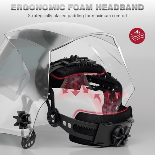 ARCCAPTAIN Auto Darkening Welding Helmet, Large View Welding Hood