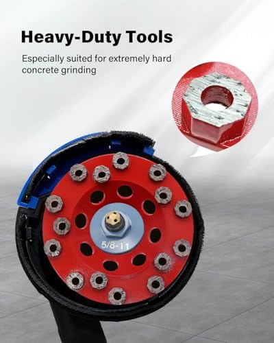 Diamond Grinding Cup Wheel for Hard Concrete Floor, Epoxy Coating Removal, 15 Aggressive Honeycomb Segments, 4.5 Inch 7/8" Arbor, 30/40 Grit