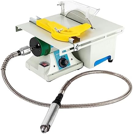 5-In-1 Lapidary Saw, 750W Rock Polisher Rock Saw Rock Cutter Rockfor Cutting Rocks Table Grinder 800-10000rpm DIY Jewelry Polishing Bench Buffer Grinding Machine for Carving, Polishing