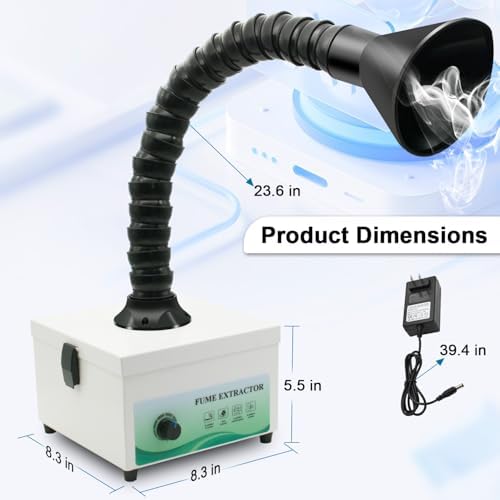 Solder Fume Extractor 40w- 105m³/h Powerful Smoke Absorber with High-Efficiency 2-in-1 Filter & Adjustable Fume Hose | Compact Desktop for Welding DIY, 3D Printing, Nail Salon-S131
