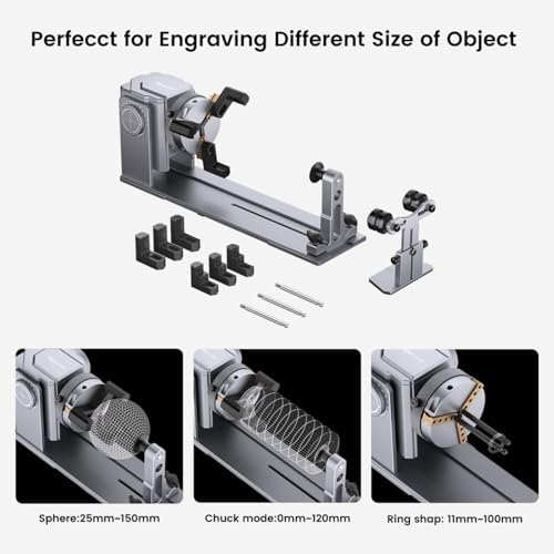 AlgoLaser 4-in-1 Y-axis Rotary Roller and Rotary Chuck for Engraving