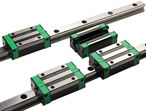 Linear Guide Rail 2 X HGR 20-1200mm Linear Slide Rail + 4 X Bearing Blocks Linear Guideway Rail for DIY CNC Routers Lathes Mills